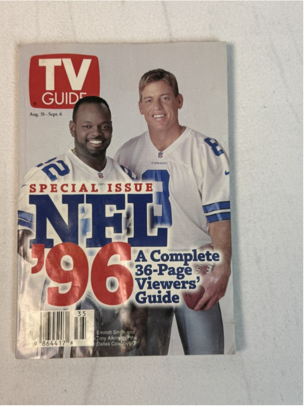 Vintage TV GUIDE SPECIAL ISSUE NFL '96 EMMITT SMITH TROY AIKMAN DALLAS COWBOYS
